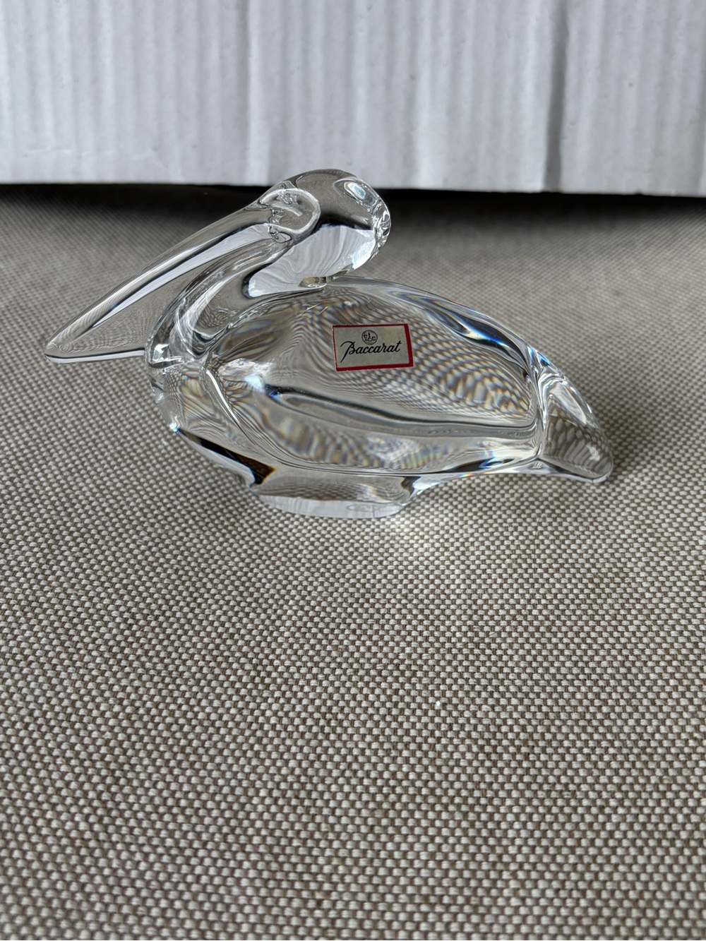 Baccarat Clear Crystal Pelican Figurine vintage made in France